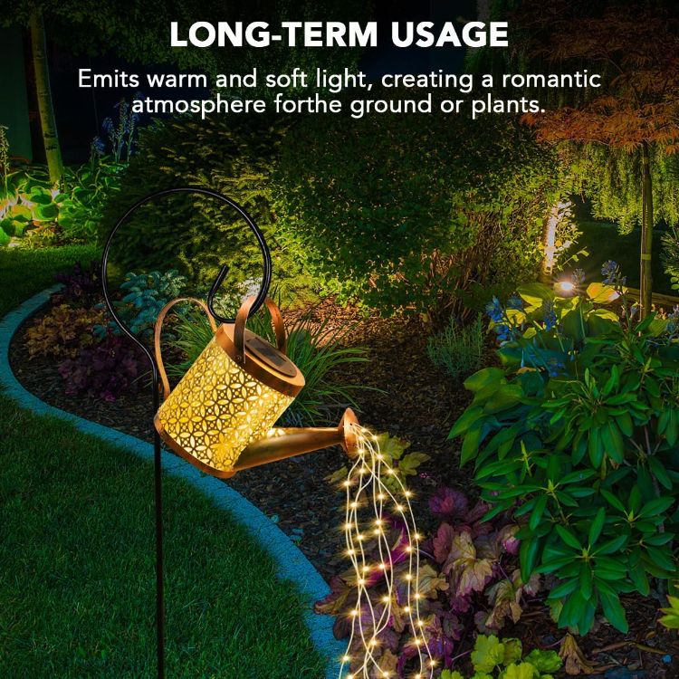 Picture of LED Watering Can Solar String Light - IP65 Waterproof, Dual Mode, Decorative Garden Light, Rechargeable