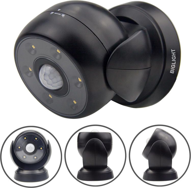 Picture of Battery-Powered Motion Sensor Spotlight – Wireless Outdoor Security Floodlight, Waterproof & Rotatable for Front Door, Driveway & Hallway (200 Lumens)
