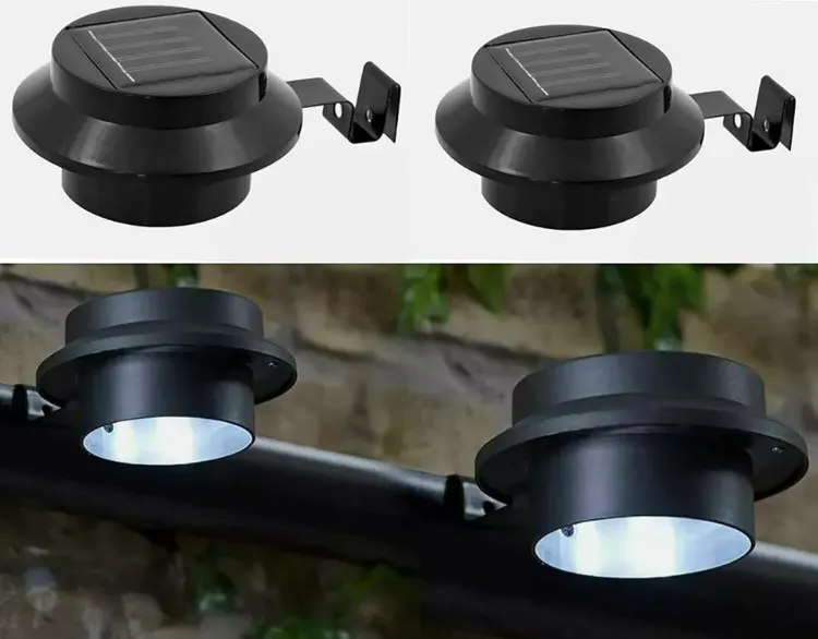 Picture of LED Solar Powered Gutter Light - Rechargeable Battery, IP65 Waterproof, Stainless Steel