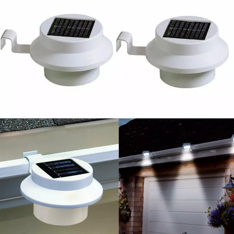 Picture of LED Solar Powered Gutter Light - Rechargeable Battery, IP65 Waterproof, Stainless Steel
