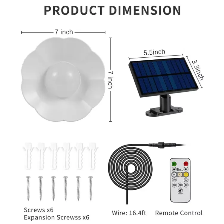 Picture of LED Pendant Solar Light - Hanging Outdoor Light, Remote Control, IP65 Waterproof, Motion Sensor