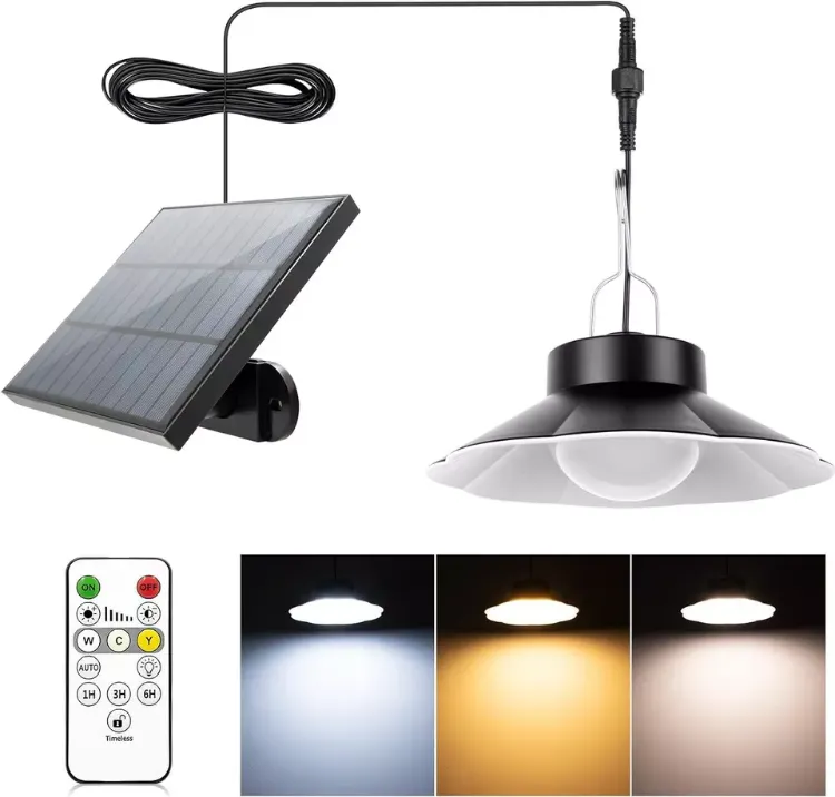 Picture of LED Pendant Solar Light - Hanging Outdoor Light, Remote Control, IP65 Waterproof, Motion Sensor
