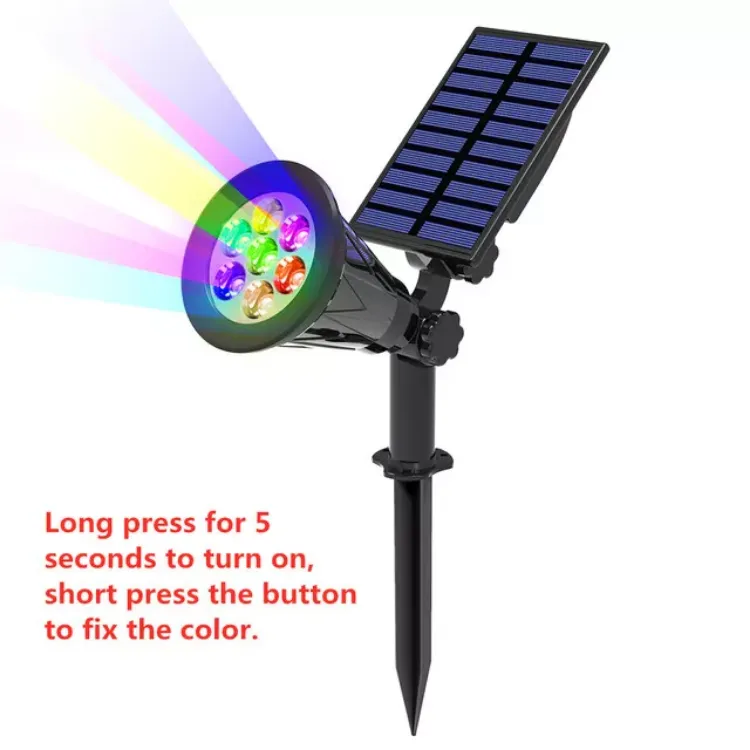 Picture of High-Lumen LED Solar Spotlight - 	IP65 Waterproof, Adjustable, Outdoor Light, Rechargeable Battery