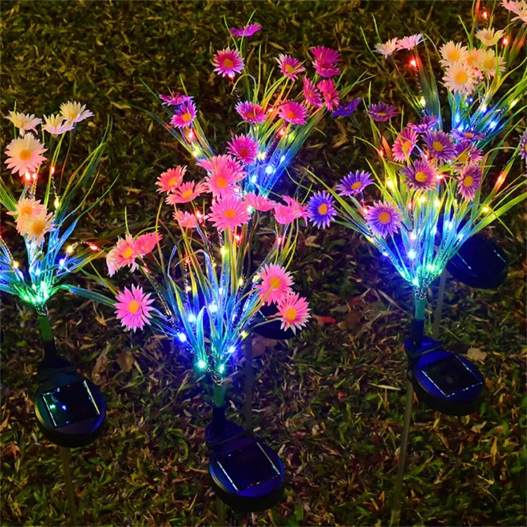 Picture of LED Flower Stake Solar Light -  IP65 Waterproof, Solar-Powered, Rechargeable, Decorative Light. (2 Pack)