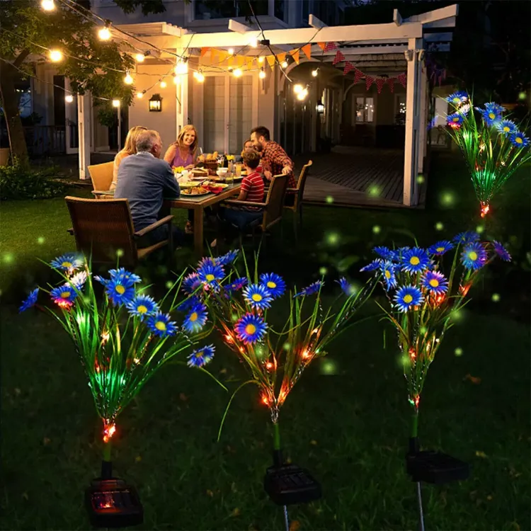 Picture of LED Flower Stake Solar Light -  IP65 Waterproof, Solar-Powered, Rechargeable, Decorative Light. (2 Pack)