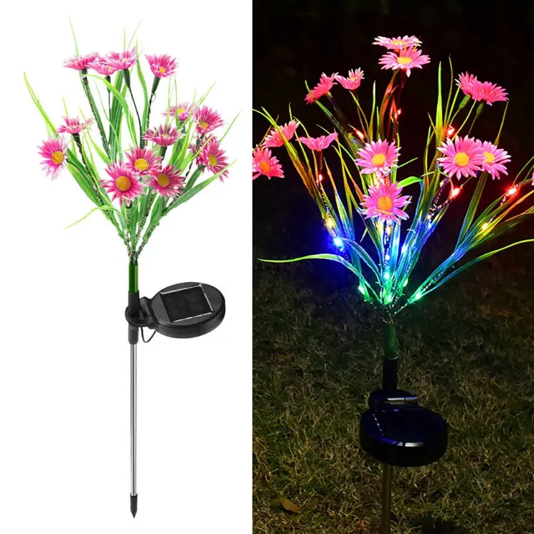 Picture of LED Flower Stake Solar Light -  IP65 Waterproof, Solar-Powered, Rechargeable, Decorative Light. (2 Pack)