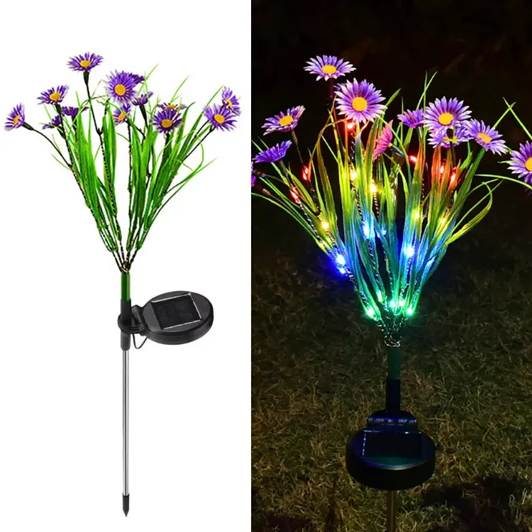 Picture of LED Flower Stake Solar Light -  IP65 Waterproof, Solar-Powered, Rechargeable, Decorative Light. (2 Pack)