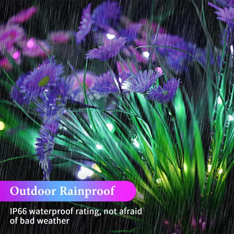 Picture of LED Flower Stake Solar Light -  IP65 Waterproof, Solar-Powered, Rechargeable, Decorative Light. (2 Pack)