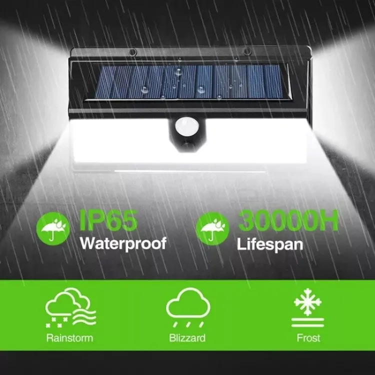 Picture of 118 LED Solar Wall Light - Motion Sensor, Ultra-Bright, IP65 Waterproof, Outdoor Security Light, Solar-Powered