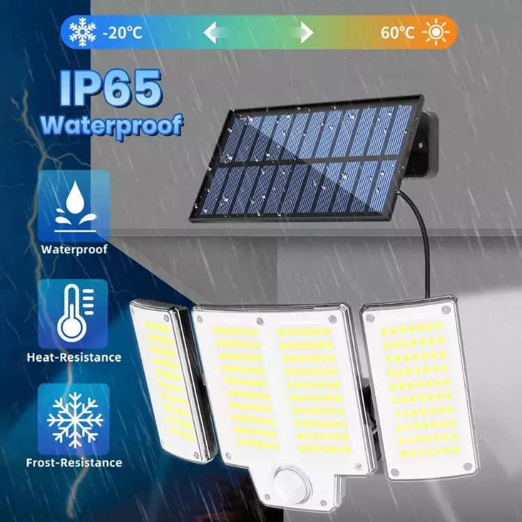 Picture of 280 LED Solar Wall Light - Motion Sensor, IP65 Waterproof, Outdoor Security Light, Wide-Angle, Rechargeable