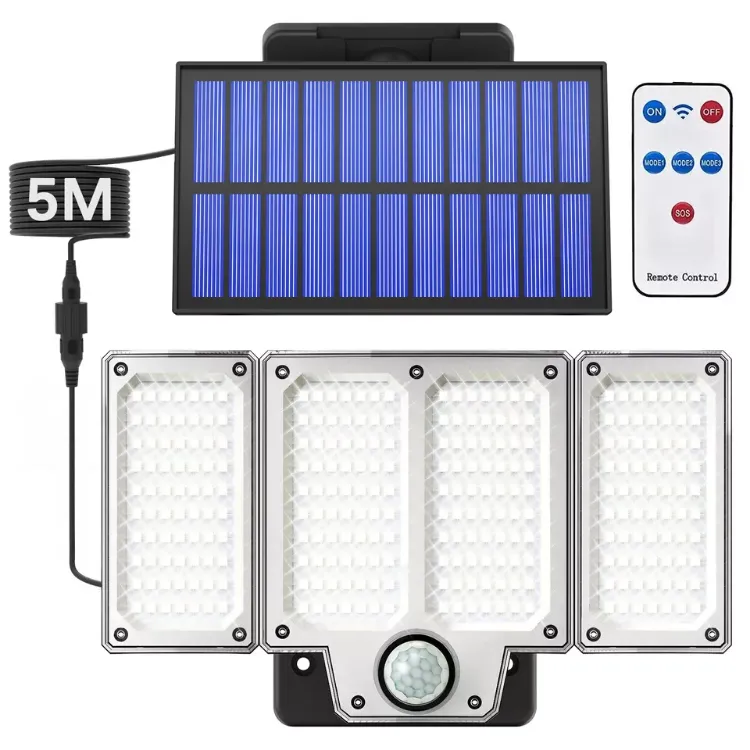 Picture of 280 LED Solar Wall Light - Motion Sensor, IP65 Waterproof, Outdoor Security Light, Wide-Angle, Rechargeable