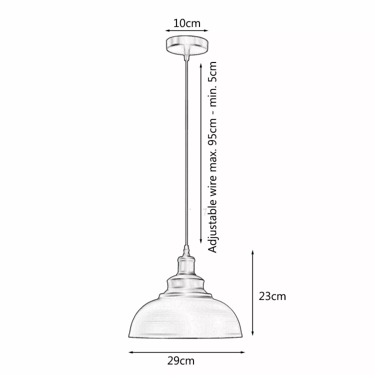 Picture of Vintage Industrial Pendant Light – Retro Metal Ceiling Lamp for Home, Bar & Café Decor