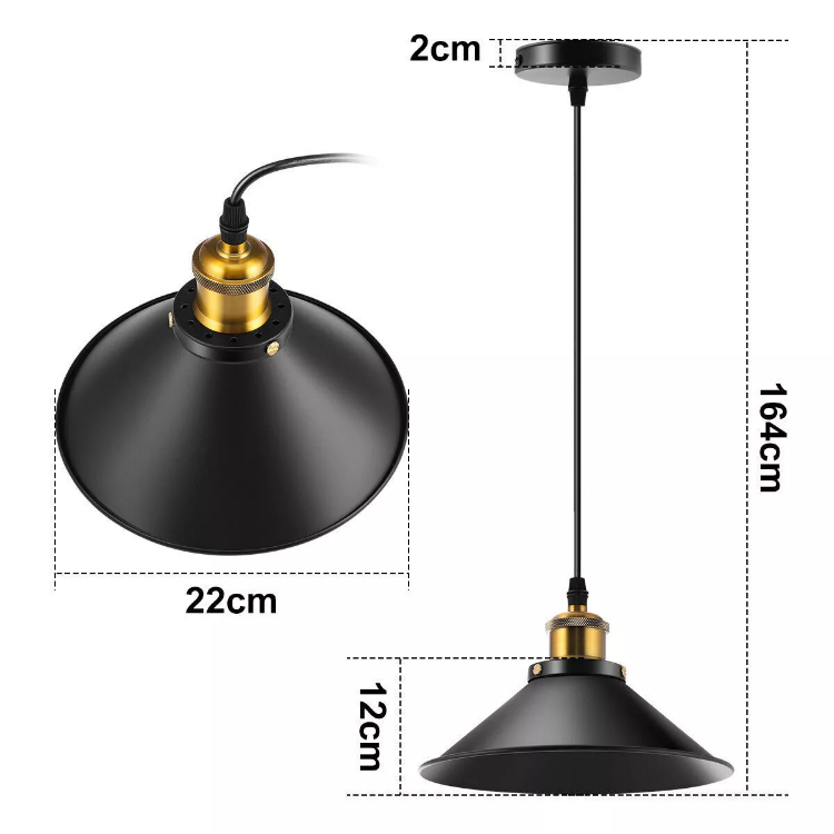 Contemporary aluminum ceiling hanging lamp with E27 base