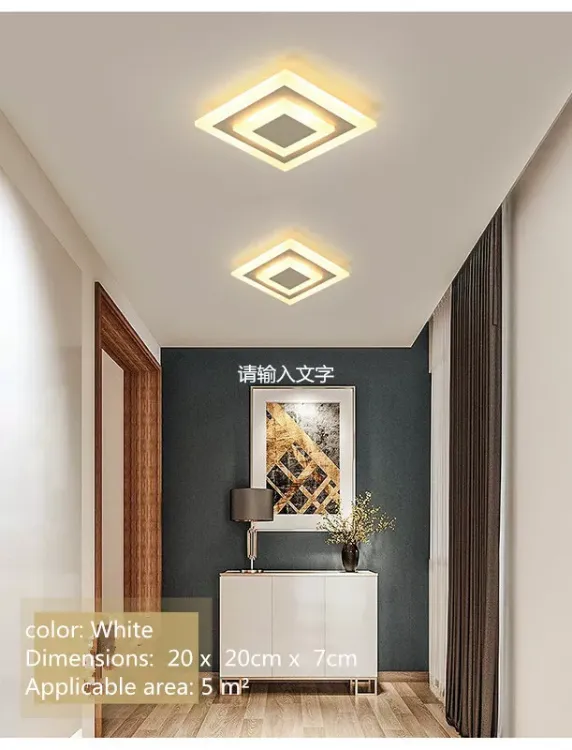 Picture of Modern LED Acrylic Square Ceiling Light – Stylish 3-Color Adjustable Lamp for Hallways, Corridors & Lofts