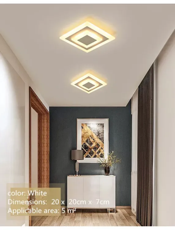 Picture of Modern LED Acrylic Square Ceiling Light – Stylish 3-Color Adjustable Lamp for Hallways, Corridors & Lofts