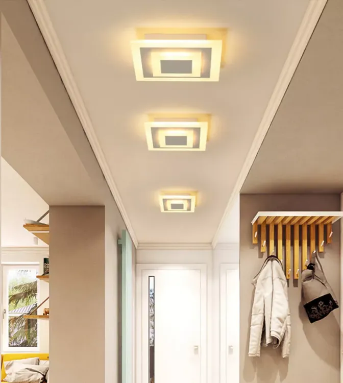 Picture of Modern LED Acrylic Square Ceiling Light – Stylish 3-Color Adjustable Lamp for Hallways, Corridors & Lofts