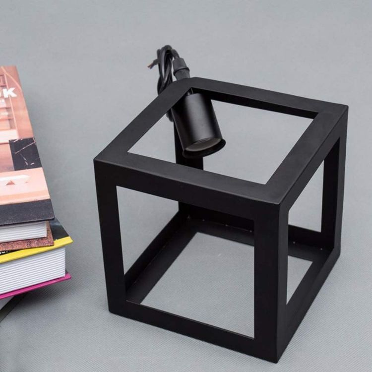 Picture of Industrial 3-Light Black Metal Cube Pendant Lamp Chandelier Living Room Dining Room Bedroom