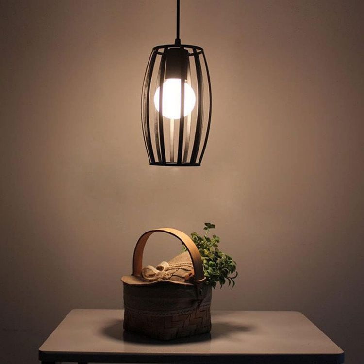 Picture of Vintage Industrial Black Ceiling Pendant Light - E27 Bulb Holder (Bulb Not Included) - Retro Edison Style Hanging Lamp for Kitchen, Dining Room, Café & Loft Decor 