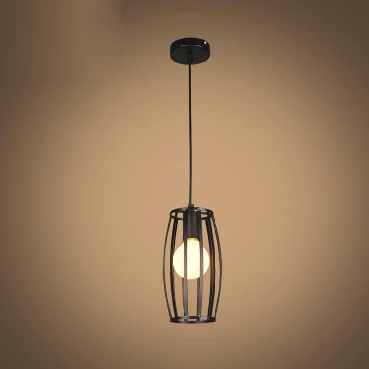 Picture of Vintage Industrial Black Ceiling Pendant Light - E27 Bulb Holder (Bulb Not Included) - Retro Edison Style Hanging Lamp for Kitchen, Dining Room, Café & Loft Decor 
