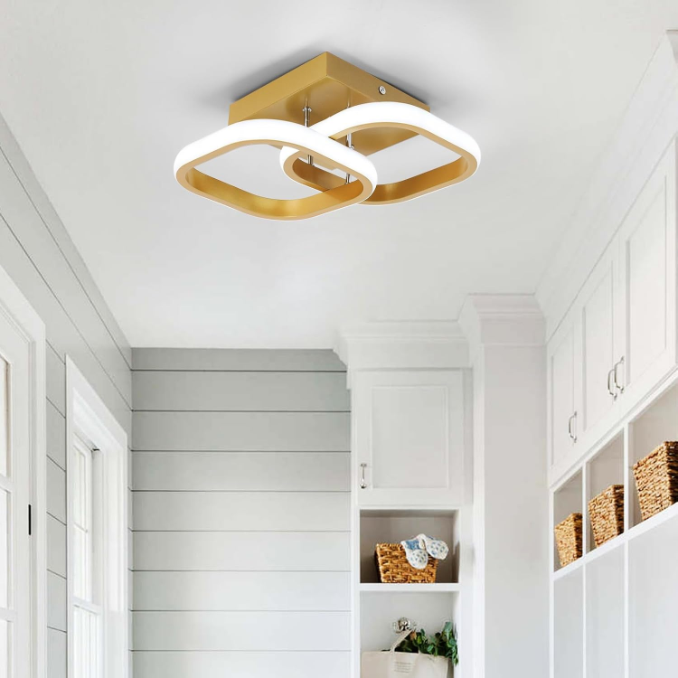 Picture of LED Ceiling Light 22W, Square Flush Mount Light Fixture 6000K Cool White, Modern Ceiling Lamp for Hallway, Bedroom, Kitchen, Office Lighting