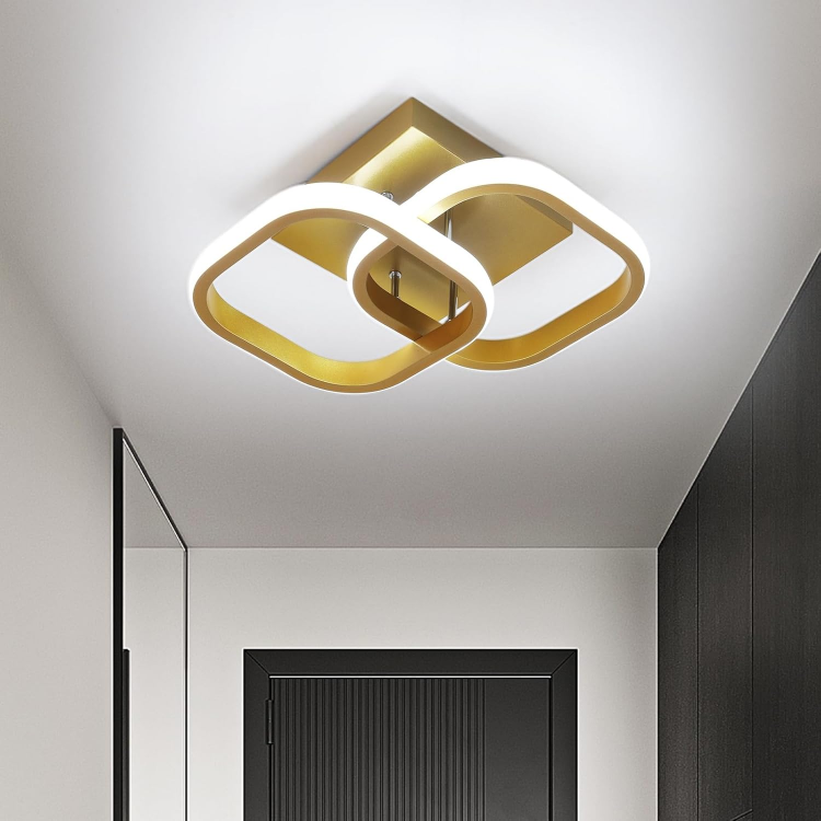 Picture of LED Ceiling Light 22W, Square Flush Mount Light Fixture 6000K Cool White, Modern Ceiling Lamp for Hallway, Bedroom, Kitchen, Office Lighting