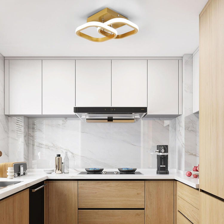 Picture of LED Ceiling Light 22W, Square Flush Mount Light Fixture 6000K Cool White, Modern Ceiling Lamp for Hallway, Bedroom, Kitchen, Office Lighting