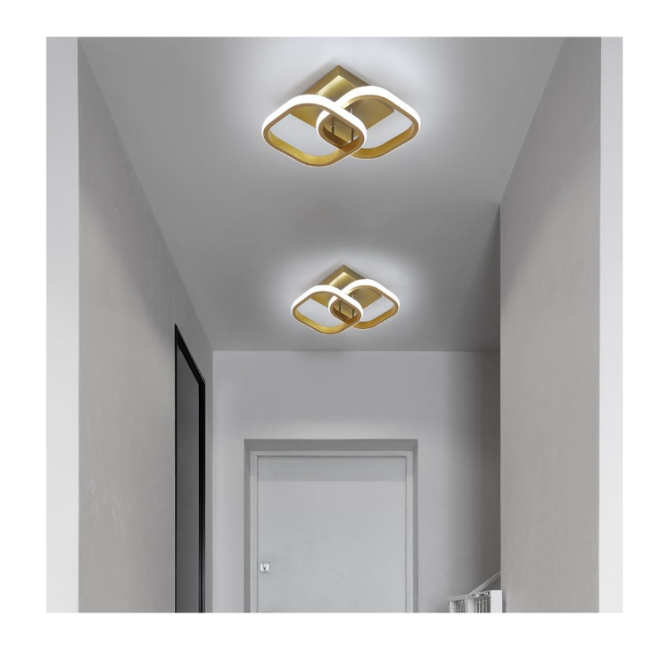 Picture of LED Ceiling Light 22W, Square Flush Mount Light Fixture 6000K Cool White, Modern Ceiling Lamp for Hallway, Bedroom, Kitchen, Office Lighting