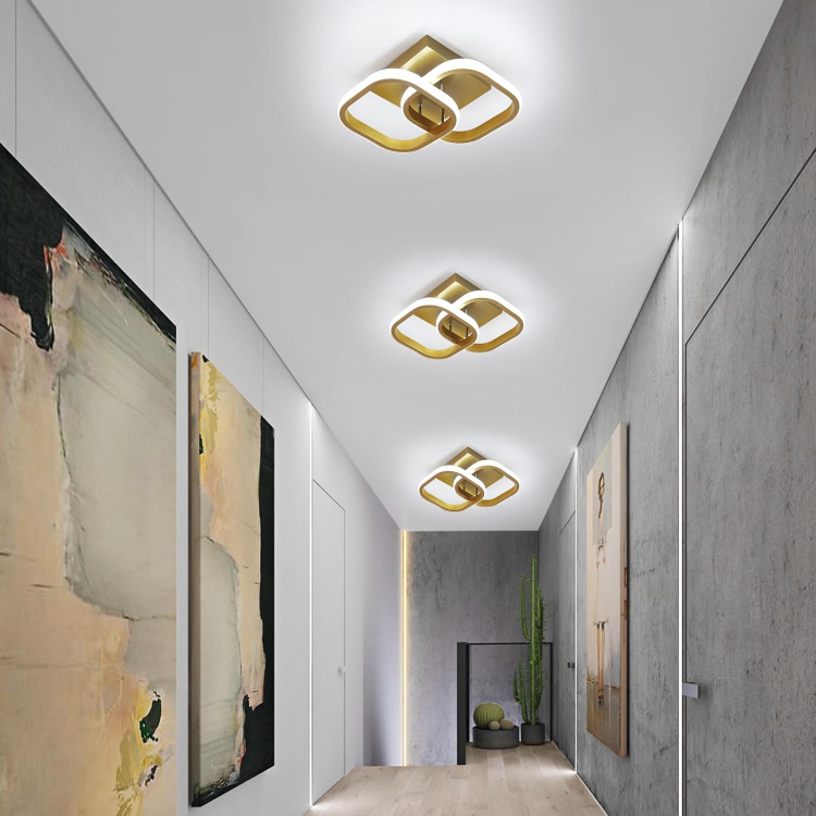 Picture of LED Ceiling Light 22W, Square Flush Mount Light Fixture 6000K Cool White, Modern Ceiling Lamp for Hallway, Bedroom, Kitchen, Office Lighting