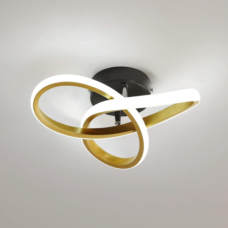 Picture of 22W Modern Round LED Ceiling Light, 6000K Cool White Geometry Lamp, Flush Mount Fixture for Bedroom, Living Room, Corridor