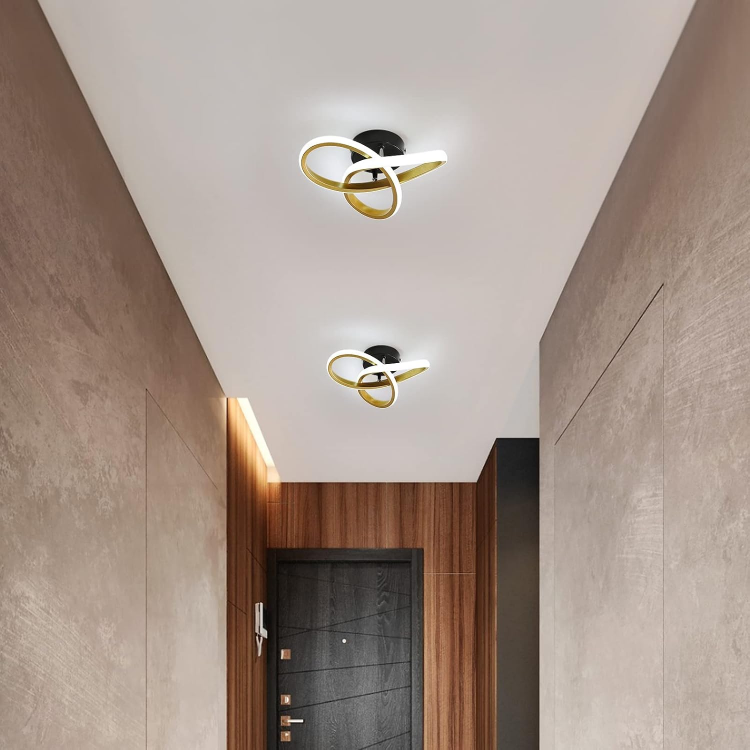 Picture of 22W Modern Round LED Ceiling Light, 6000K Cool White Geometry Lamp, Flush Mount Fixture for Bedroom, Living Room, Corridor