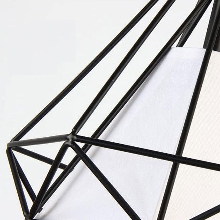 Picture of Modern Industrial Pendant Light – Black Triangle Cage Hanging Lamp, Adjustable Height, E27 Base, Vintage Metal Ceiling Light Fixture for Kitchen, Dining Room, Bar, Office – Bulb Not Included