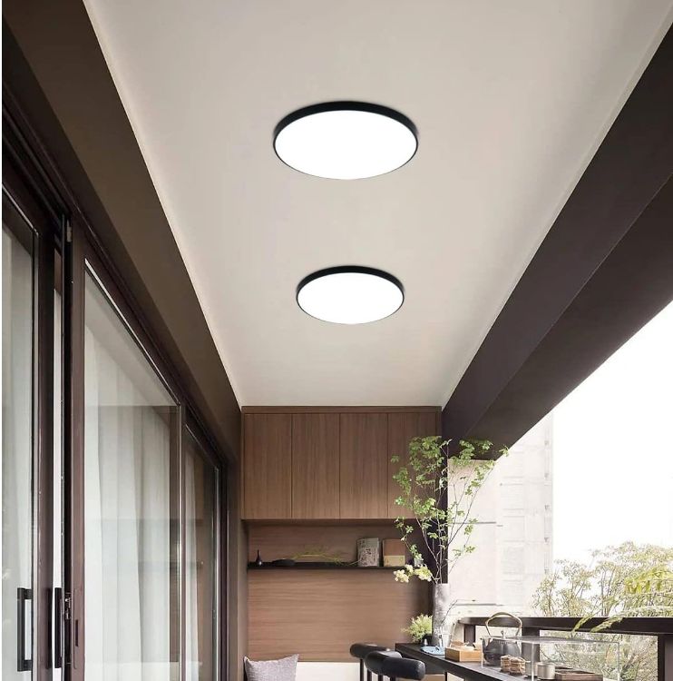 Picture of 48W Black Round LED Panel Flush Mount Ceiling Light