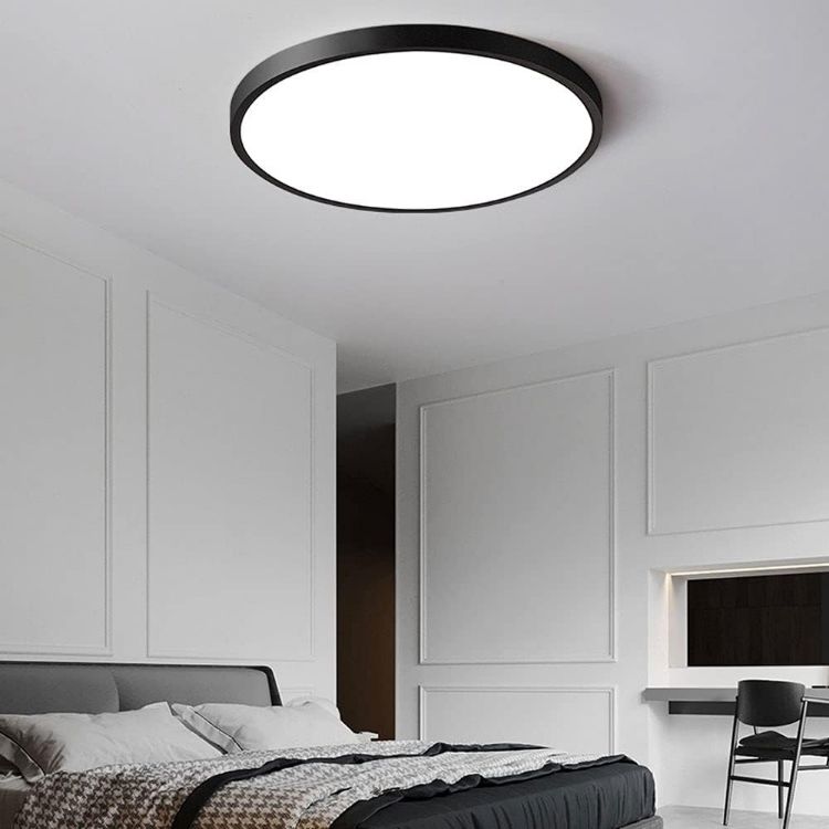 Picture of 48W Black Round LED Panel Flush Mount Ceiling Light