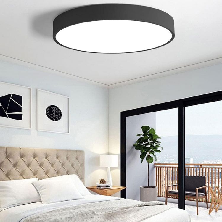 Picture of 48W Black Round LED Panel Flush Mount Ceiling Light