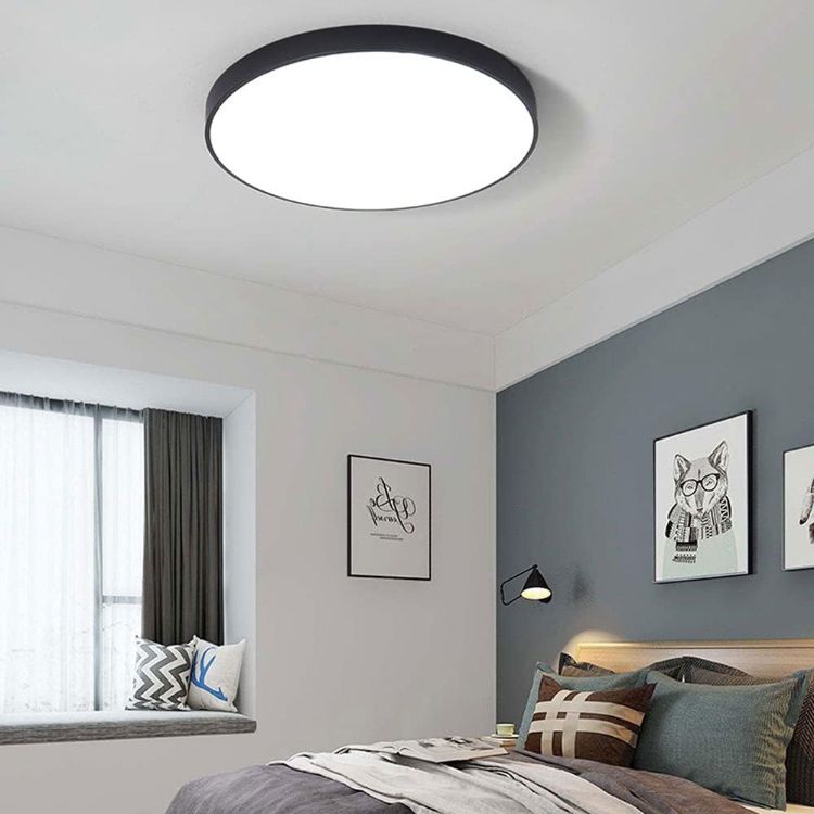 Picture of 48W Black Round LED Panel Flush Mount Ceiling Light