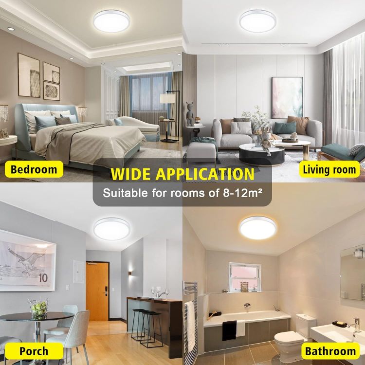 Picture of Dimmable LED Ceiling Light Panel, 24W 1500LM,3000K-6000K,Night Light Function,IP54 Waterproof Round LED Flush Mount Ceiling Light
