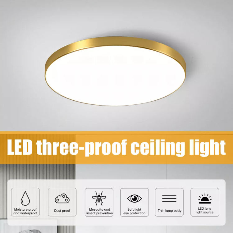 Picture of Gold LED Ceiling Light, 18W 6500K Natural White Ceiling Lights, 3240LM Round Ceiling Lights