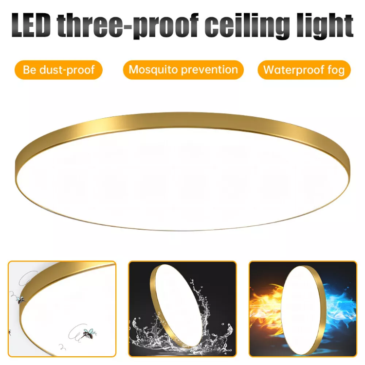 Picture of Gold LED Ceiling Light, 18W 6500K Natural White Ceiling Lights, 3240LM Round Ceiling Lights