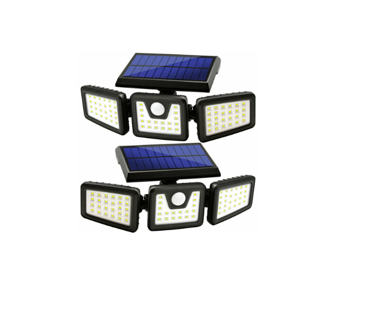 3-Head Solar Motion Sensor Light – Ultra Bright 6000K LED