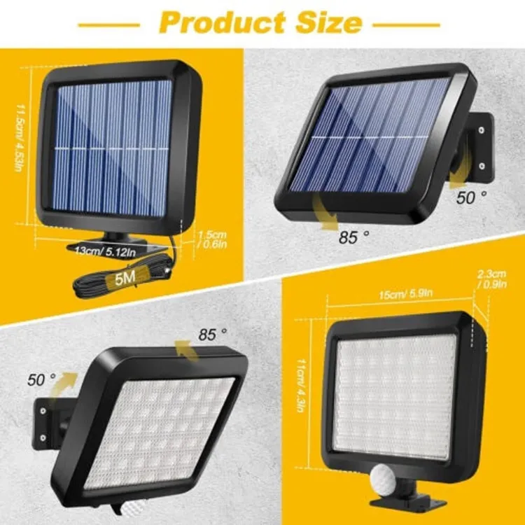 Picture of PIR Motion Sensor Solar Wall Light – LED Security Lamp, Solar Powered, IP65 Waterproof, Wide Coverage