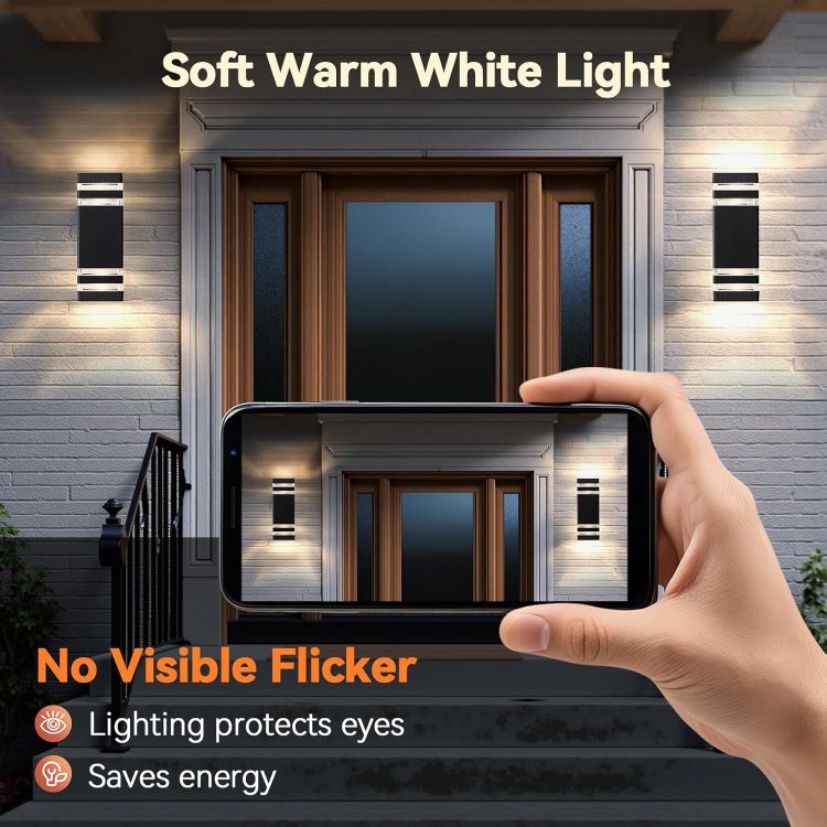 Picture of Outdoor Wall Lights Mains Powered, IP67 Waterproof Up Down Outside Lights, Modern LED GU10 External Lighting Exterior Wall Lamp