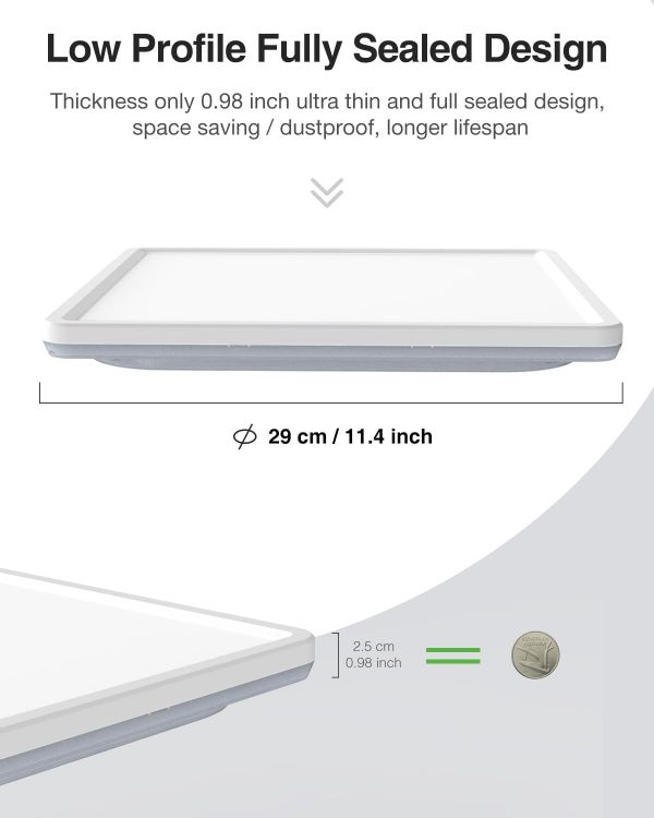 Picture of 36W 30CM LED Ceiling Lights, 3240LM Waterproof Bathroom Light, Super Bright 6500K Daylight White, Modern Square Flush Mounted Lighting Fixture for Kitchen Hallway Living Room Bedroom Office