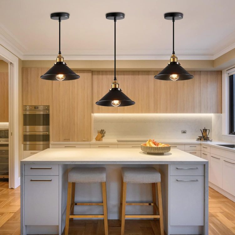 Picture of LED Modern Ceiling Pendant Light - Industrial Vintage Hanging Lamp with E27 Base for Dining Room, Kitchen, Bar, and Cafe Decor