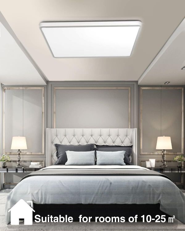 Picture of 36W 30CM LED Ceiling Lights, 3240LM Waterproof Bathroom Light, Super Bright 6500K Daylight White, Modern Square Flush Mounted Lighting Fixture for Kitchen Hallway Living Room Bedroom Office