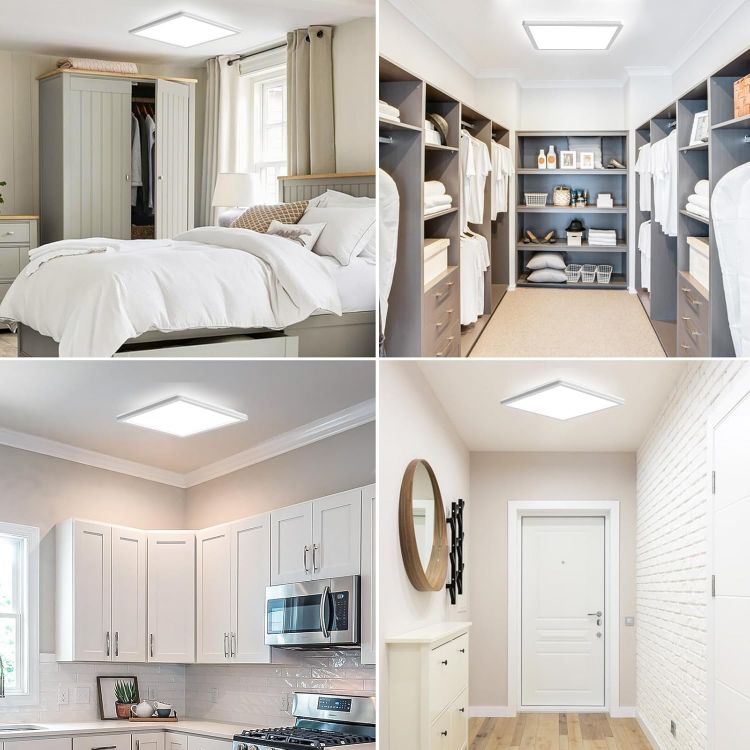 Picture of 36W 30CM LED Ceiling Lights, 3240LM Waterproof Bathroom Light, Super Bright 6500K Daylight White, Modern Square Flush Mounted Lighting Fixture for Kitchen Hallway Living Room Bedroom Office
