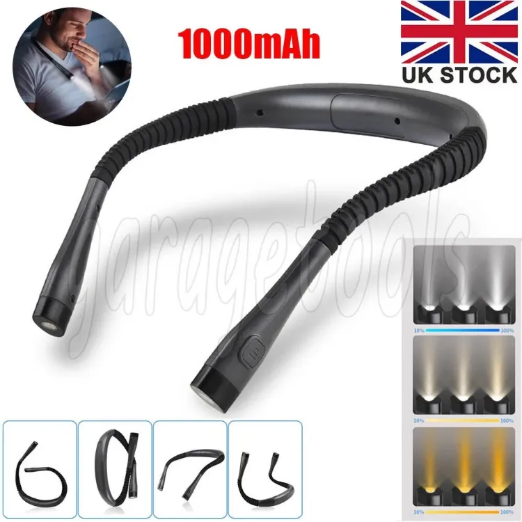 Picture of Neck Reading Light, Book Lights for Reading in Bed at Night, Rechargeable Book Light up to 80+ Hrs, 3 Colors & 6 Brightness Levels