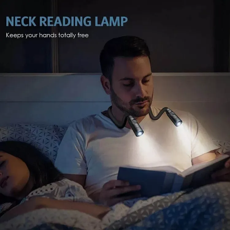 Picture of Neck Reading Light, Book Lights for Reading in Bed at Night, Rechargeable Book Light up to 80+ Hrs, 3 Colors & 6 Brightness Levels