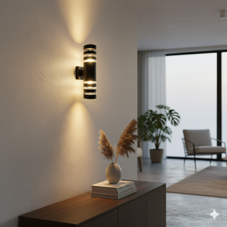 Picture of Outdoor Wall Lights Mains Powered, IP67 Waterproof Up Down Outside Lights, Modern LED E27 External Lighting Exterior Wall Lamp