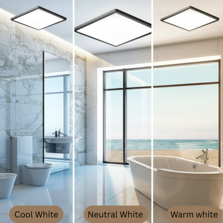 Flush Mount LED Ceiling Fixture for Wet Areas