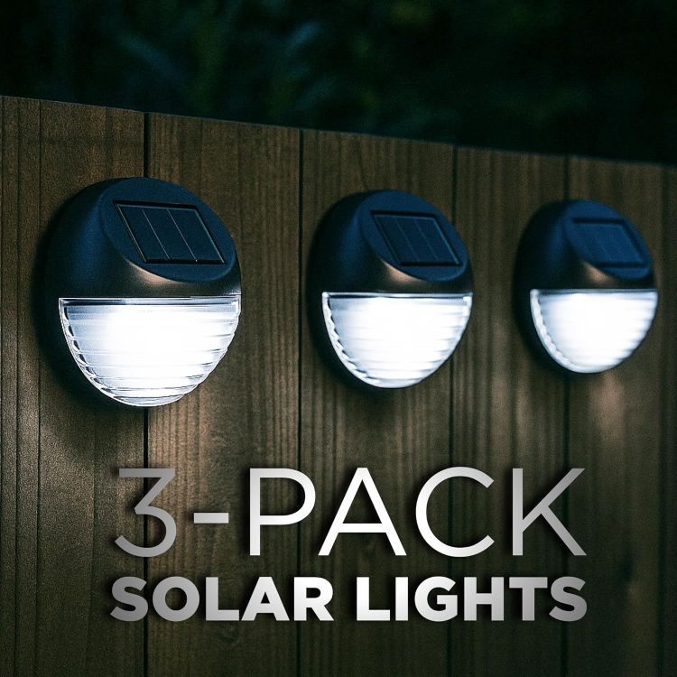 Picture of White Solar LED Lights for Walls and Fences